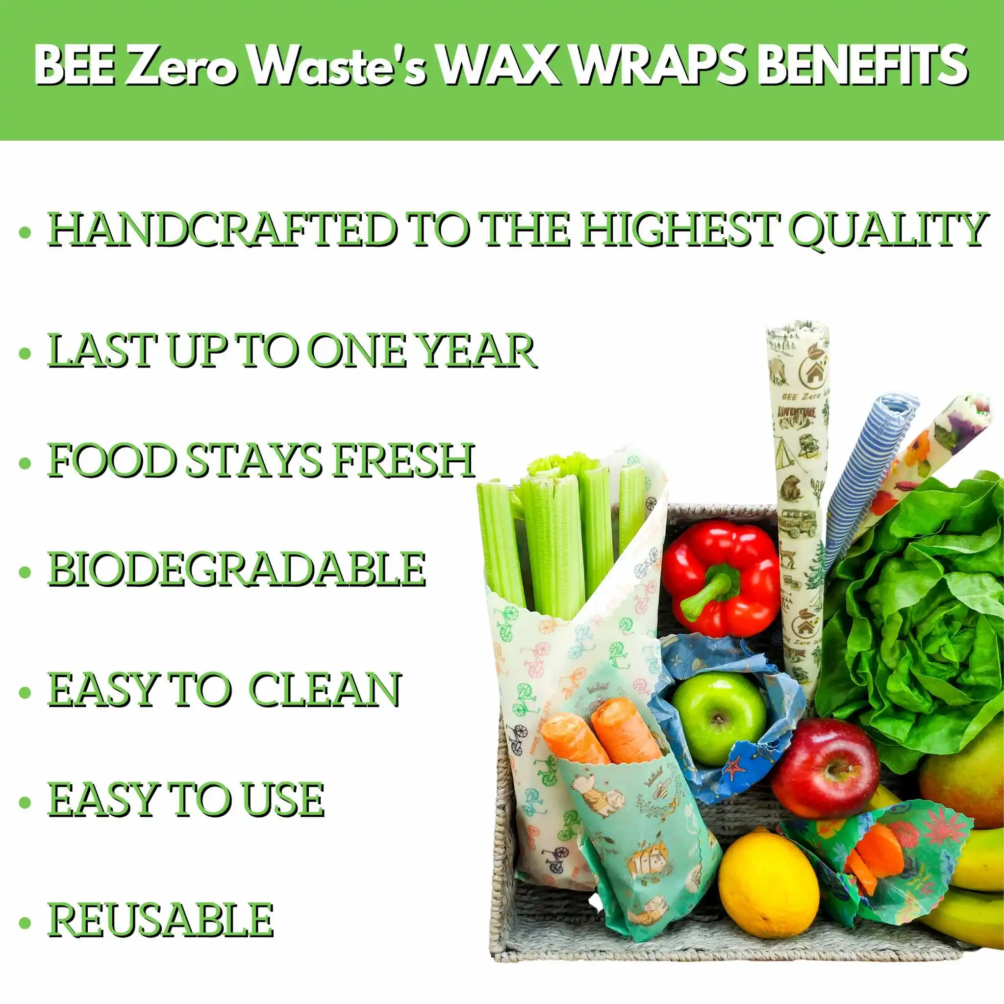 Beeswax Food Wraps, Cling Film Alternative - Image 3