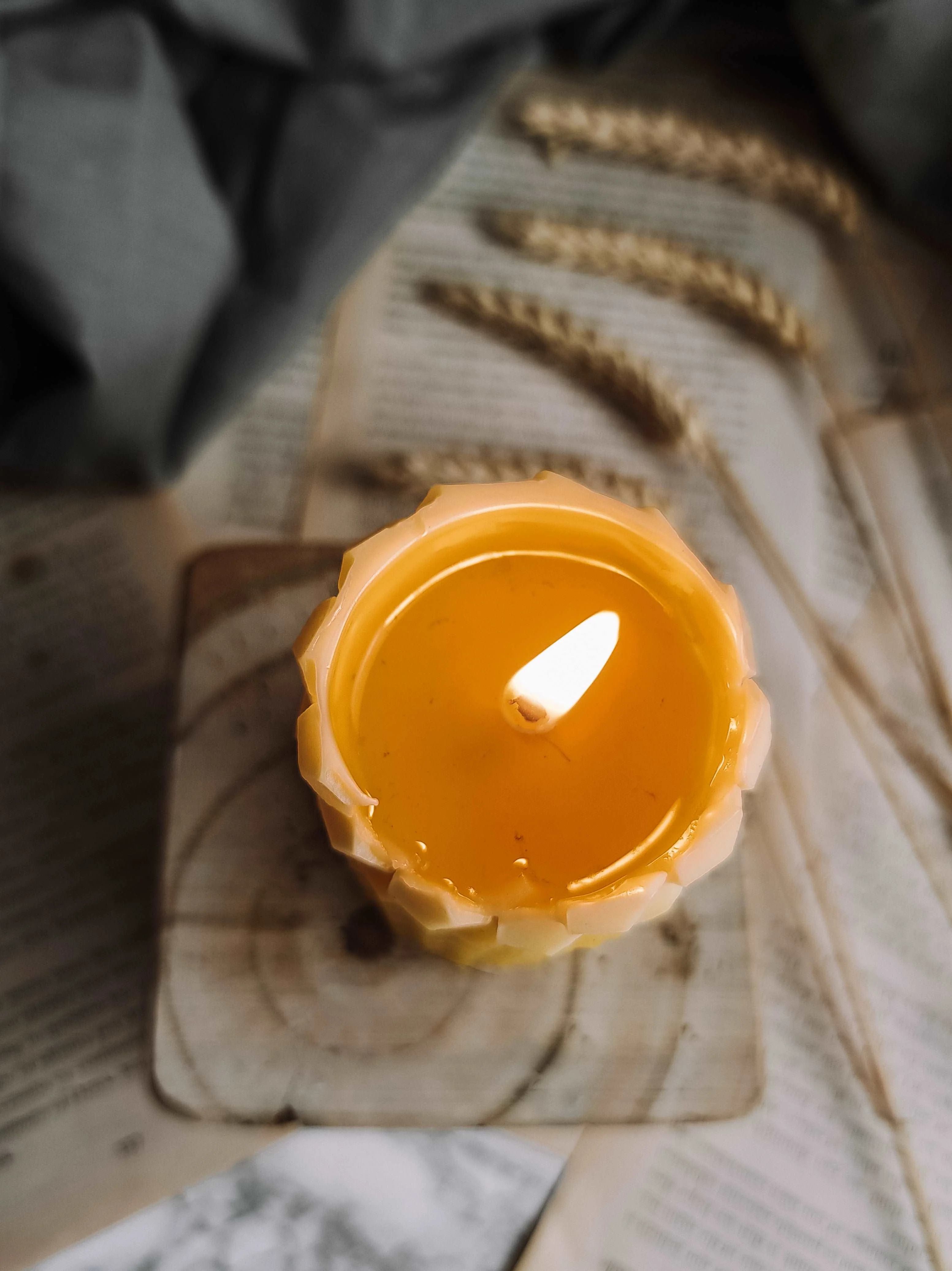 Honeycomb Solid Pure Beeswax Candle, Honey Bee, bee hive candles, Decorative Candles, autumn decor - Image 6