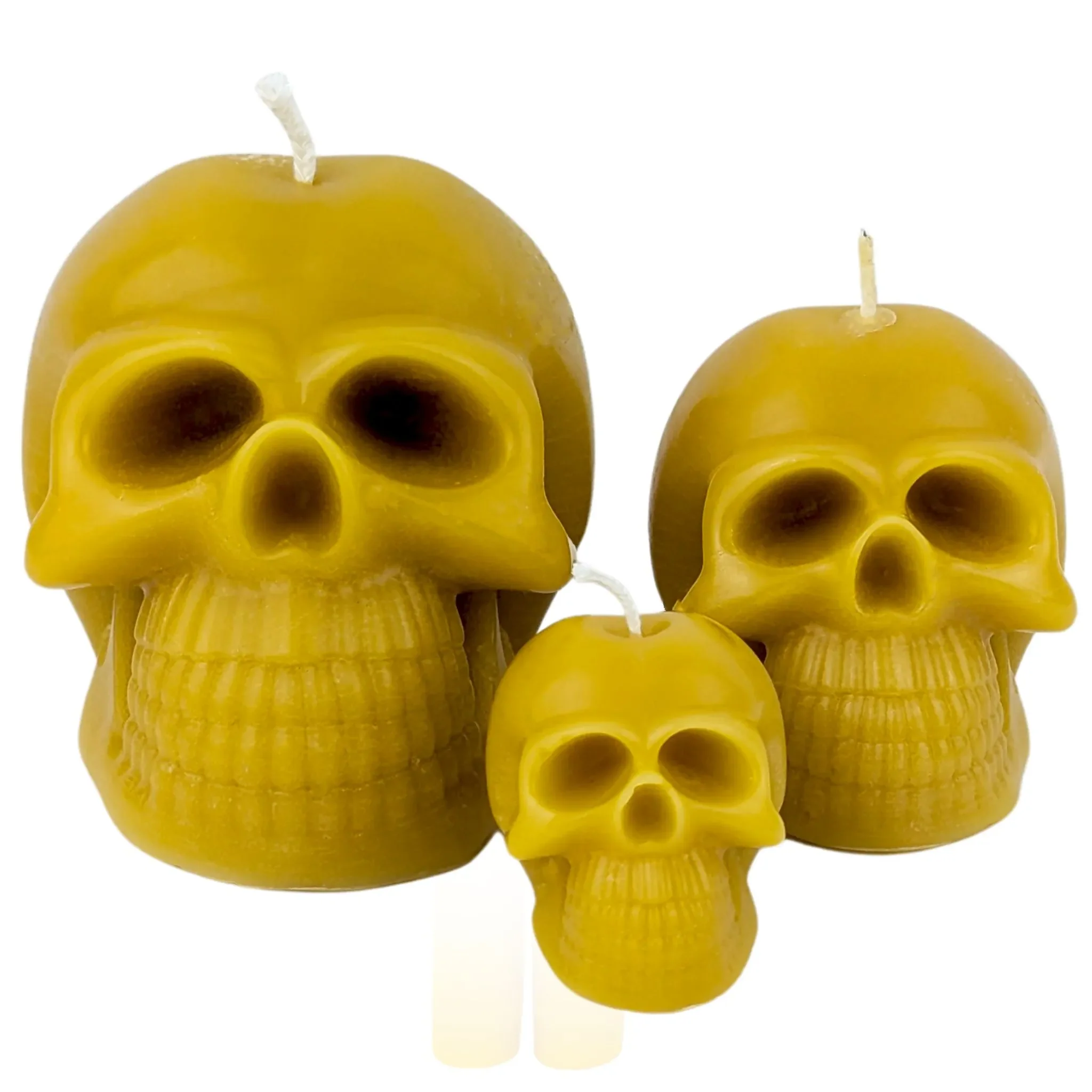 Skull Beeswax Candle Trio