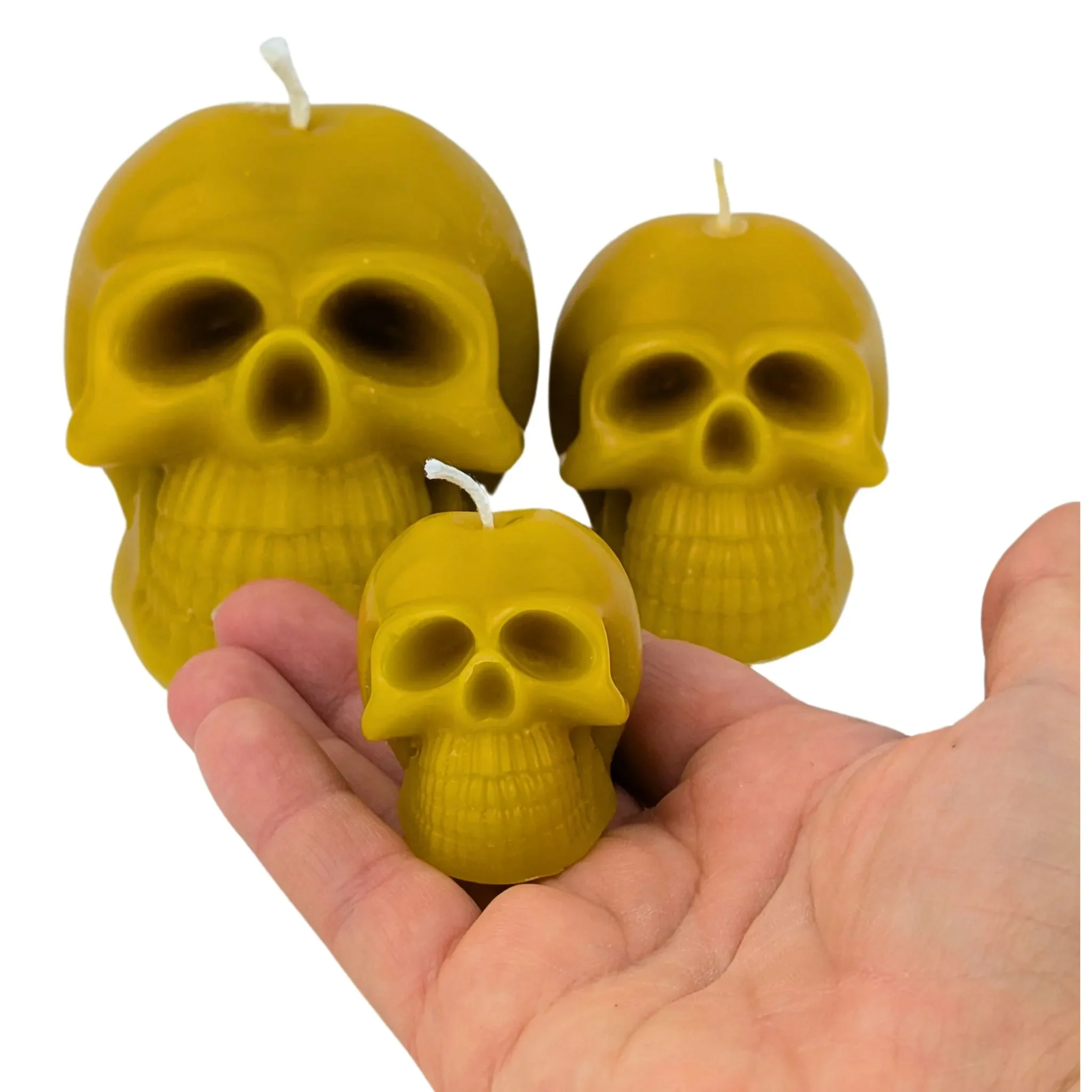 Skull Beeswax Candle Trio - Image 2