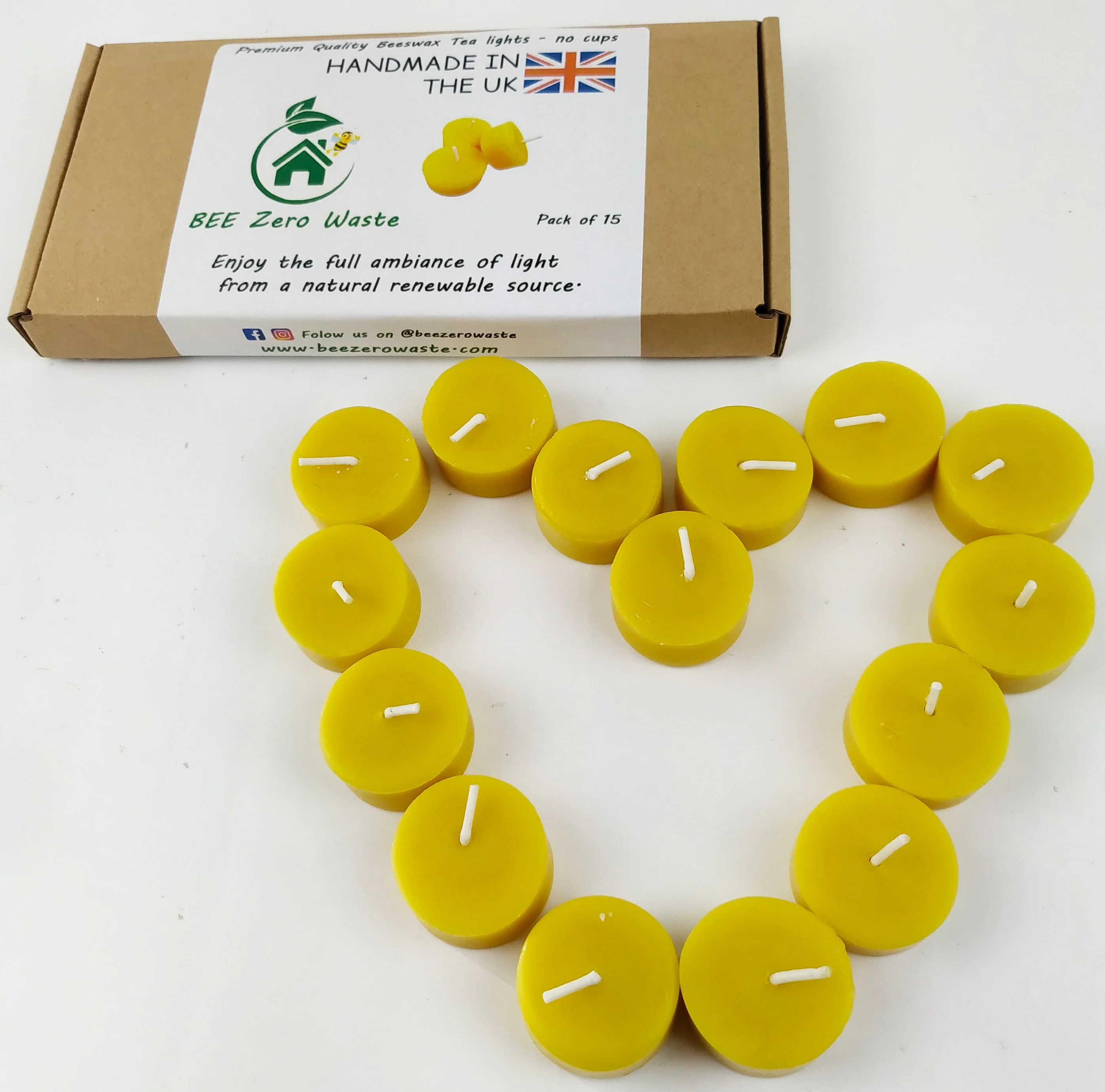 Wholesale PURE Beeswax tealights, Hand poured, natural tea candles - Image 3