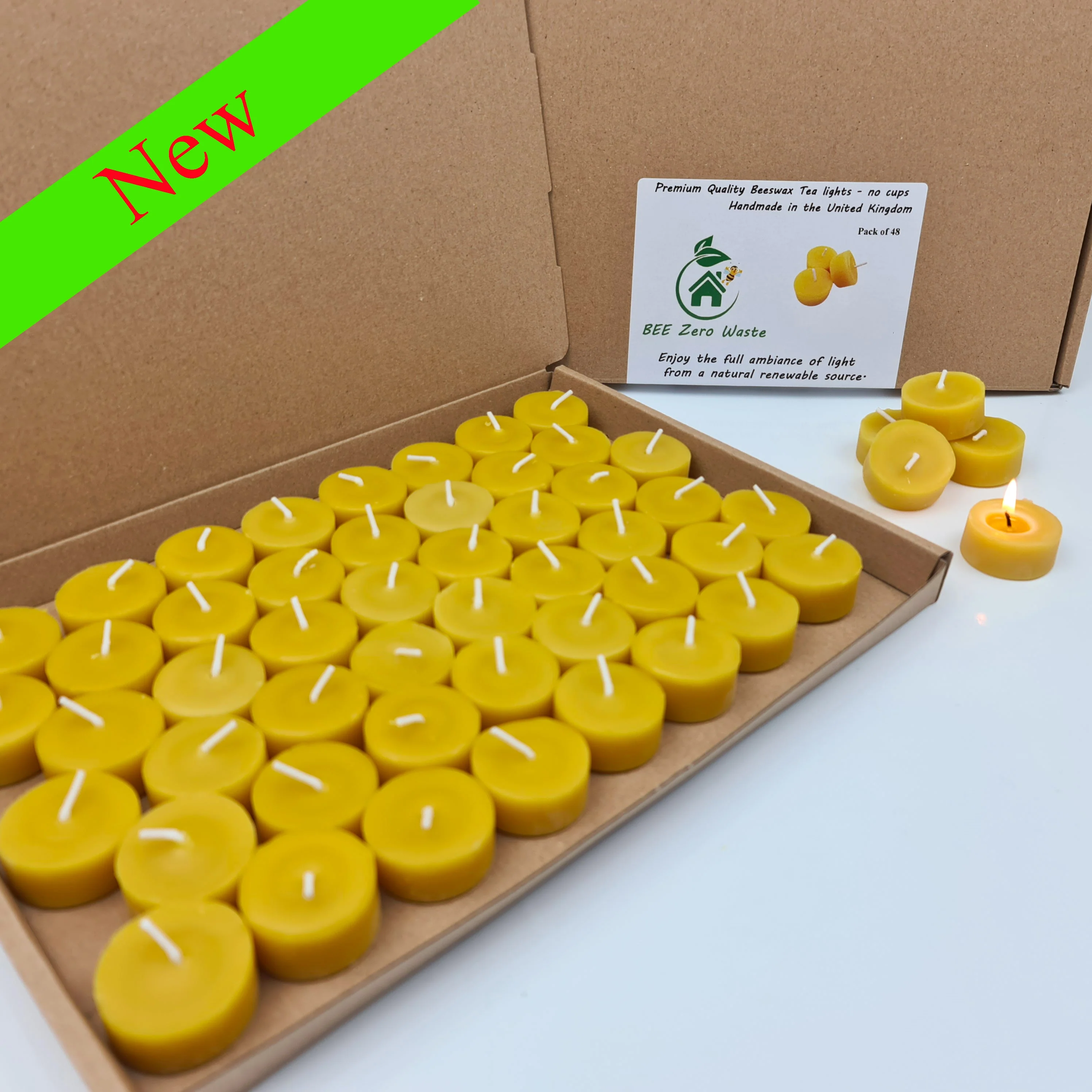 Wholesale PURE Beeswax tealights, Hand poured, natural tea candles - Image 4